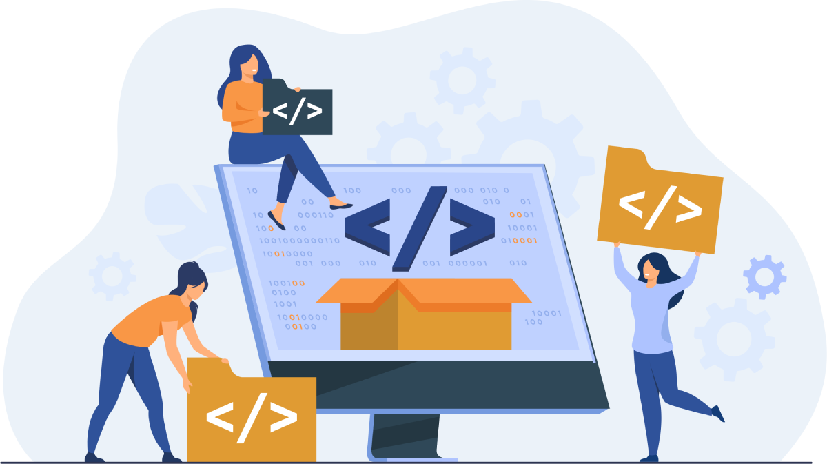 Custom Software Development Vector Image